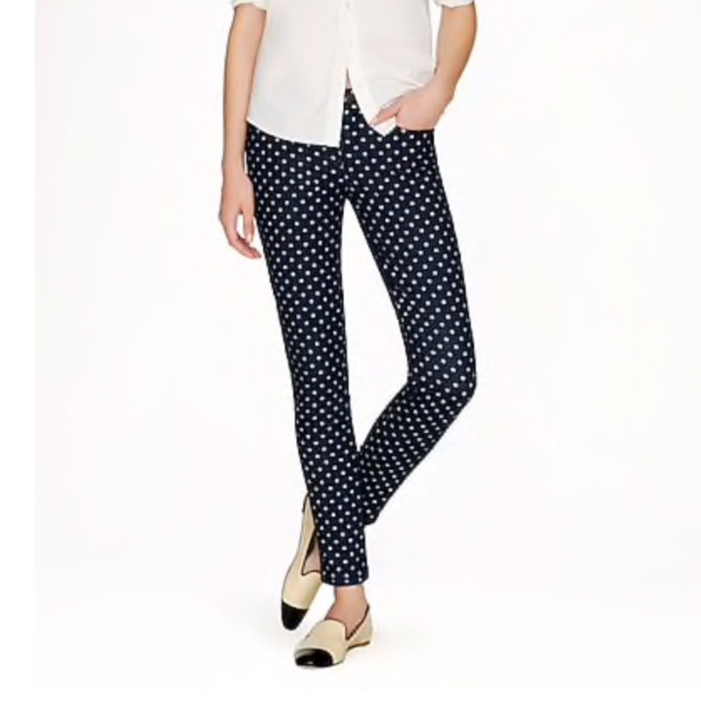 J. Crew Toothpick Ankle Jean in Polka Dot